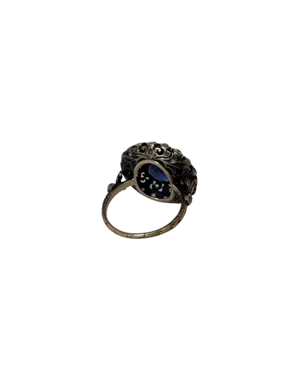 Victoria - Antique 18K Gold & Silver Sapphire Cluster Ring