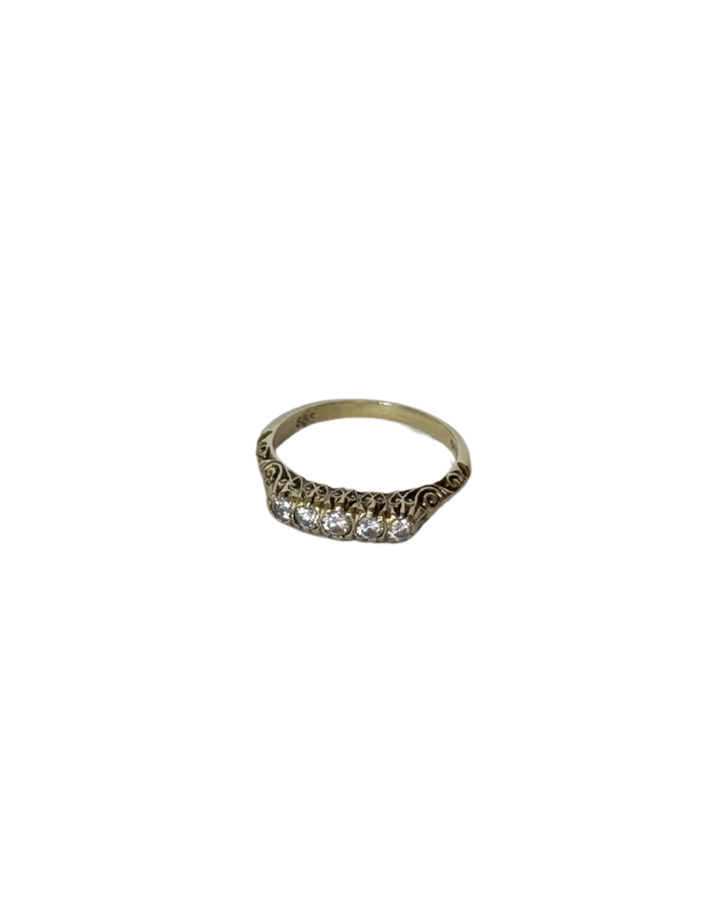 Josephine - Vintage 14K Yellow Gold Five Brilliant-Cut Diamond Ring