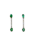 Odette - 18K White Gold Emerald & Diamond Small Earrings