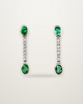 Odette - 18K White Gold Emerald & Diamond Small Earrings