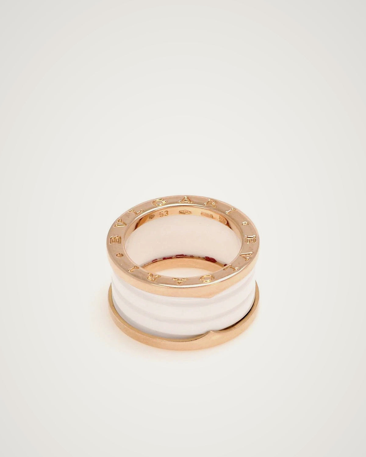 Bulgari - B.zero1 18K Rose Gold & White Ceramic Ring