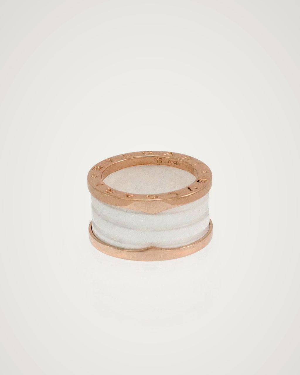 Bulgari - B.zero1 18K Rose Gold & White Ceramic Ring