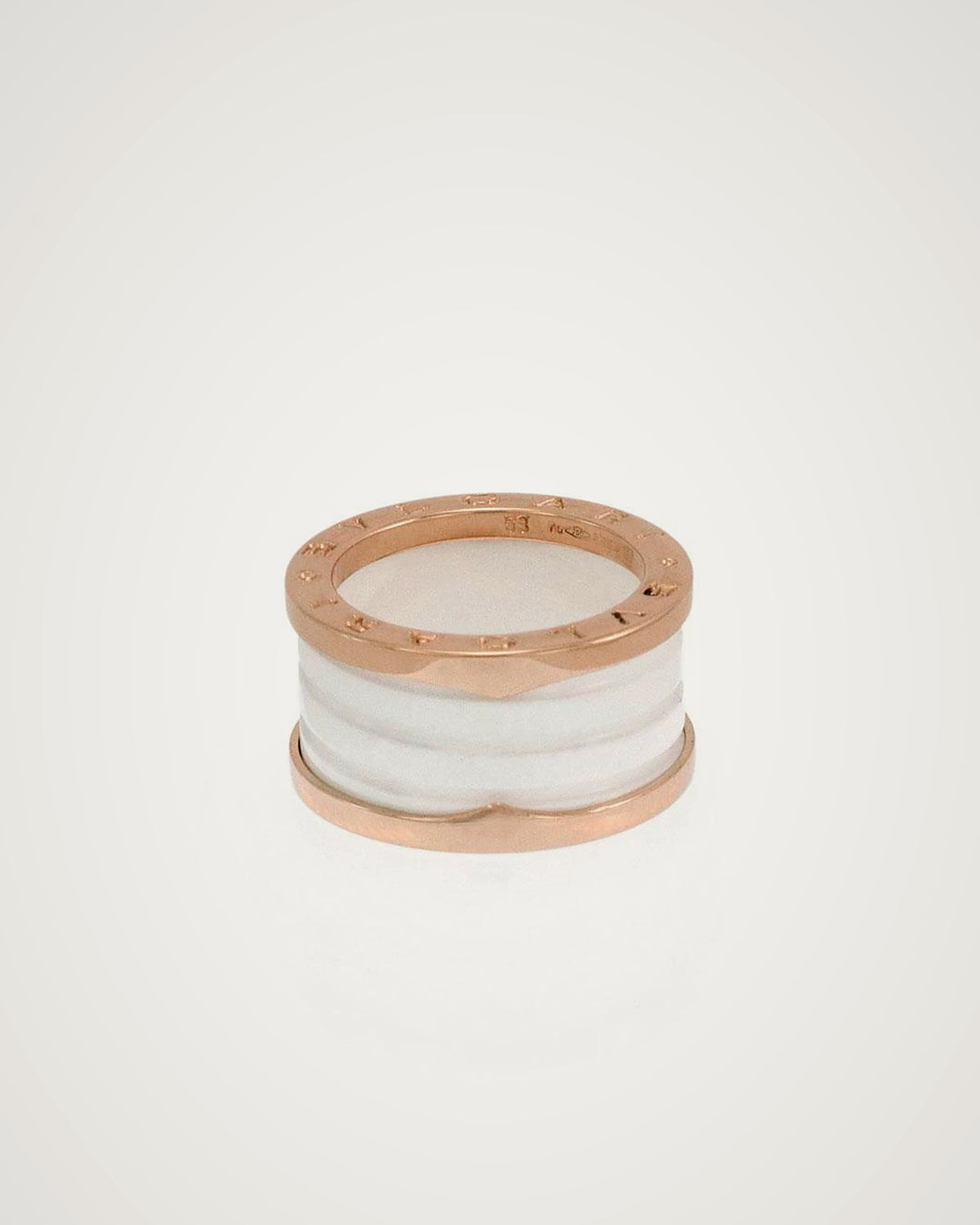 Bulgari - B.zero1 18K Rose Gold & White Ceramic Ring