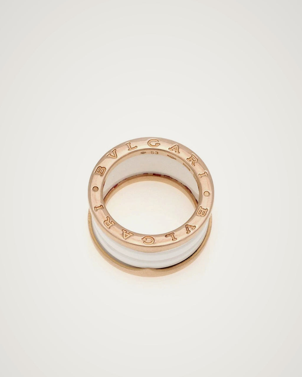 Bulgari - B.zero1 18K Rose Gold & White Ceramic Ring