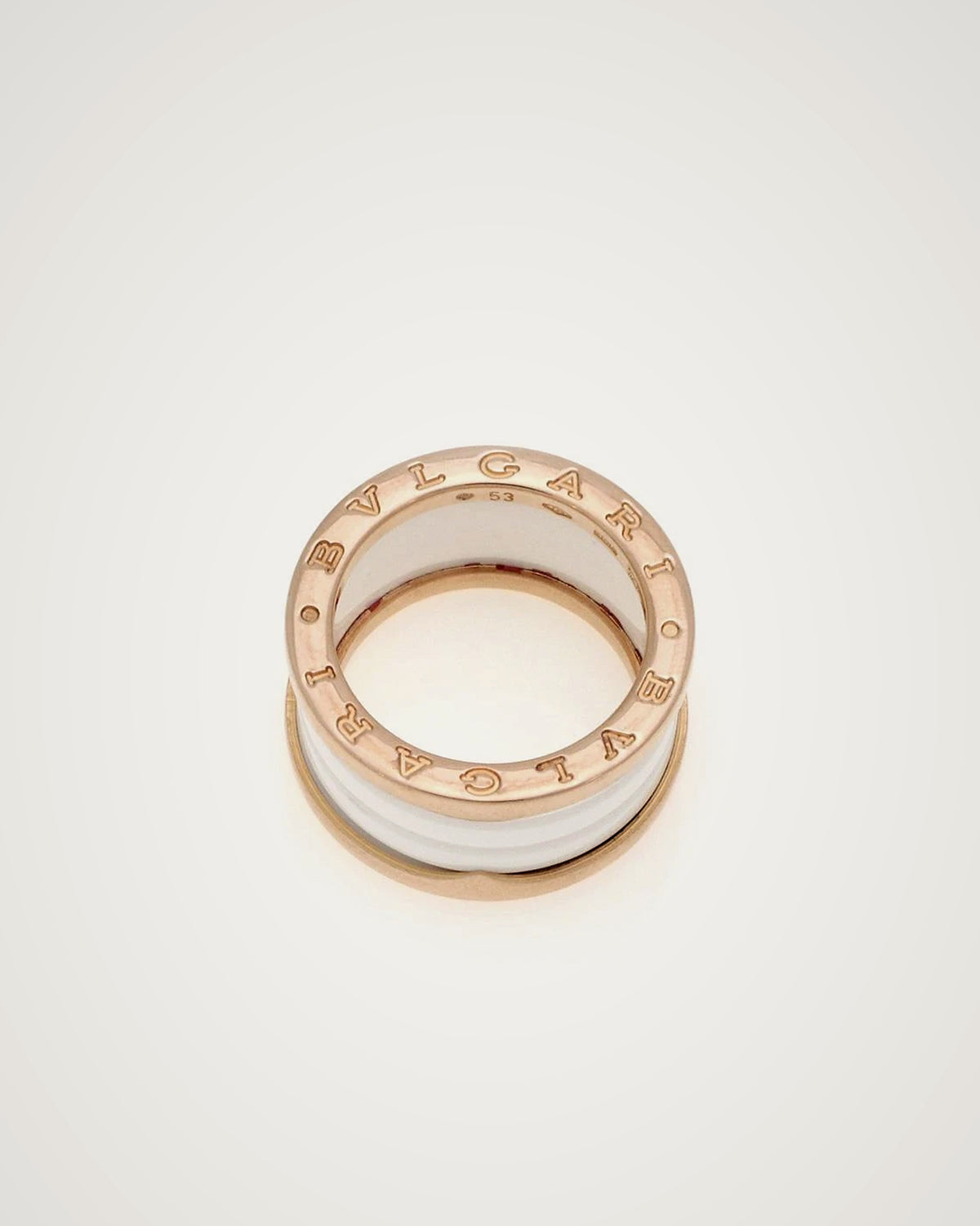Bulgari - B.zero1 18K Rose Gold & White Ceramic Ring