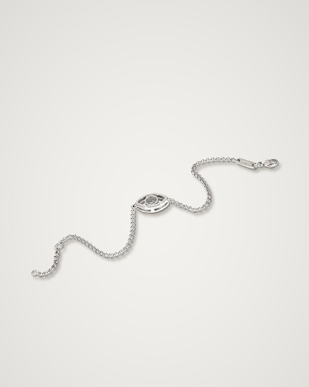 Chopard Happy Diamonds - Evil Eye 18K White Gold Floating Diamond Bracelet