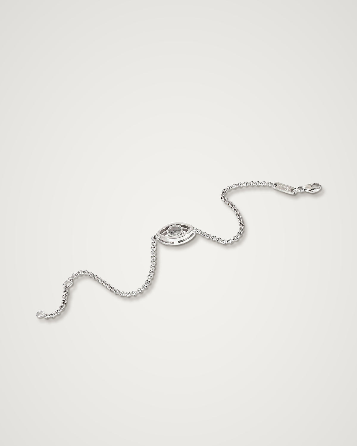 Chopard Happy Diamonds - Evil Eye 18K White Gold Floating Diamond Bracelet