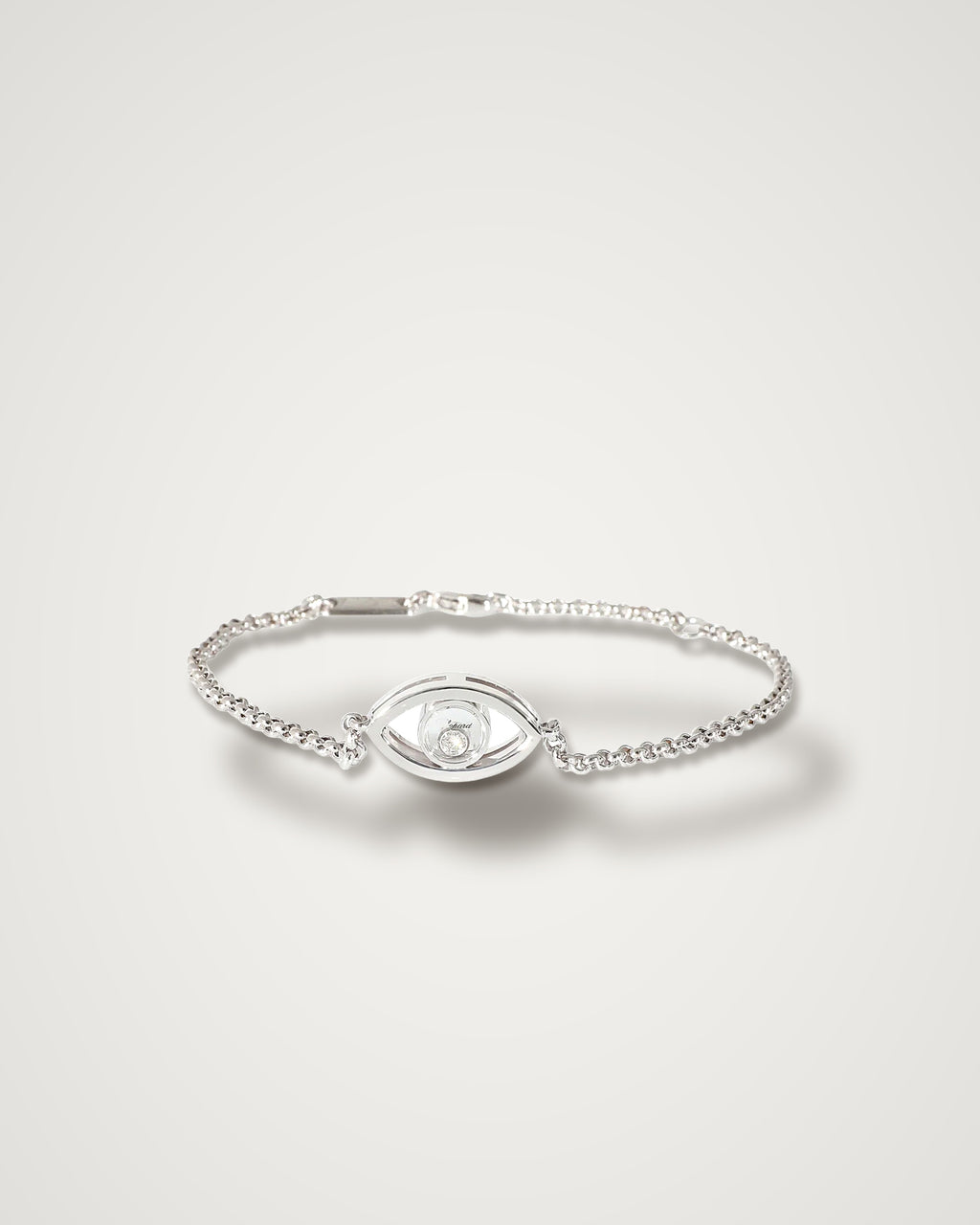 Chopard Happy Diamonds - Evil Eye 18K White Gold Floating Diamond Bracelet