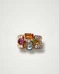 Bulgari Allegra - Vintage 18K Yellow Gold Peridot, Tourmaline, Citrine & Diamond Band Ring