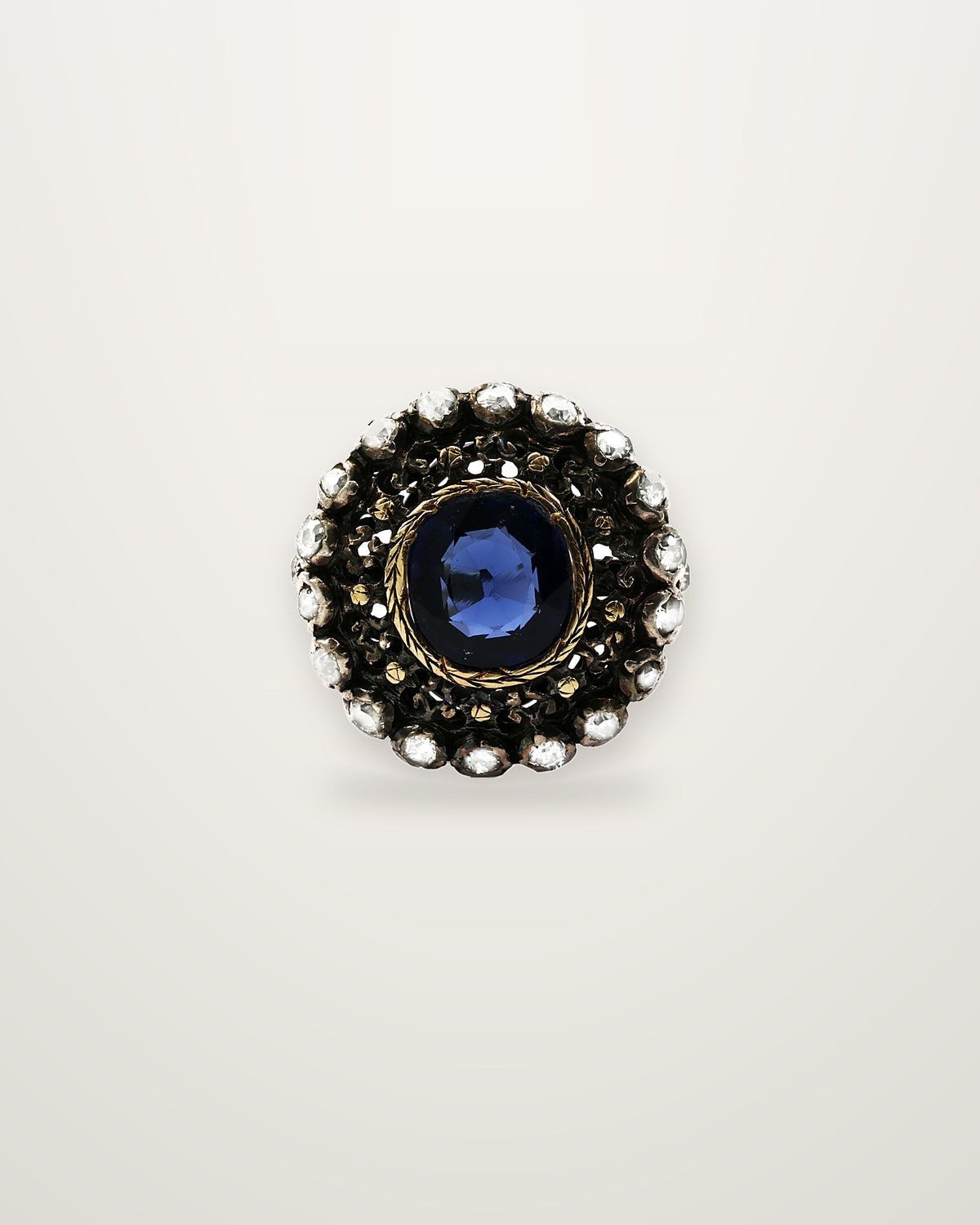 Victoria - Antique 18K Gold & Silver Sapphire Cluster Ring