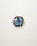 Augusta - Antique 18K Yellow Gold & Silver Blue Stone & Diamonds Cluster Ring